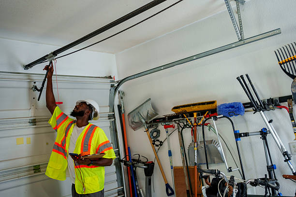 Professional Garage Door Panel Replacement technician working in Hustisford, WI